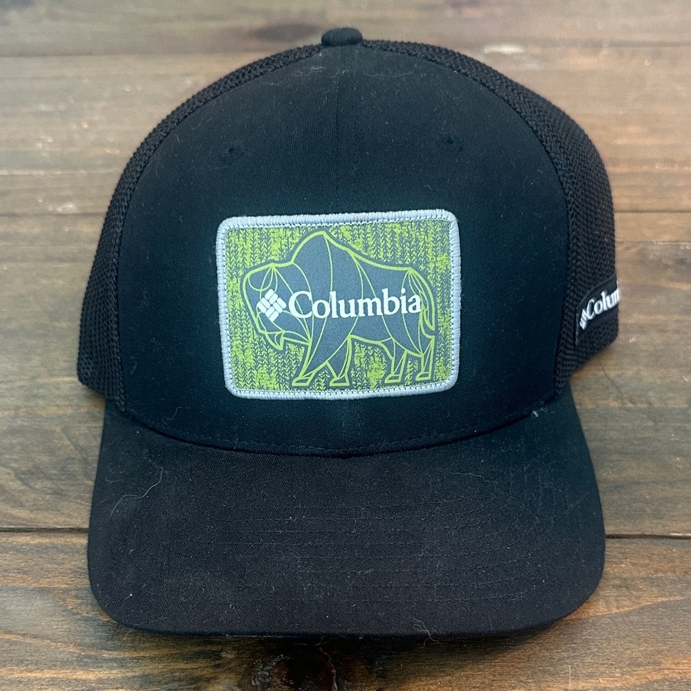 Columbia Black Cap with Green Buffalo Patch